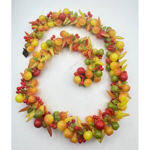 Vintage Fruit Salad Necklace West Germany Plastic Cluster 22"